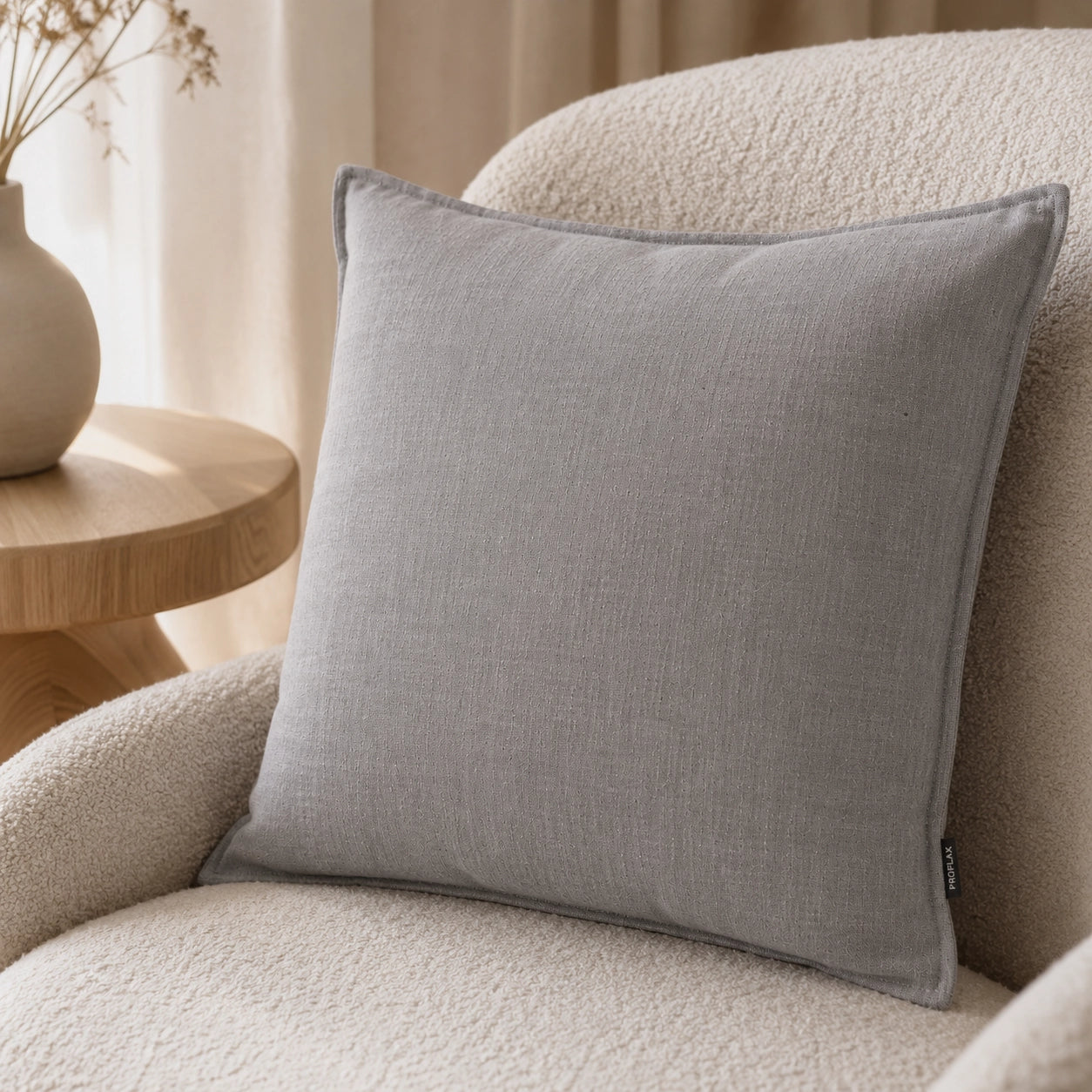 PROFLAX - Leinen Kissenhülle 50 x 50 cm – Grey