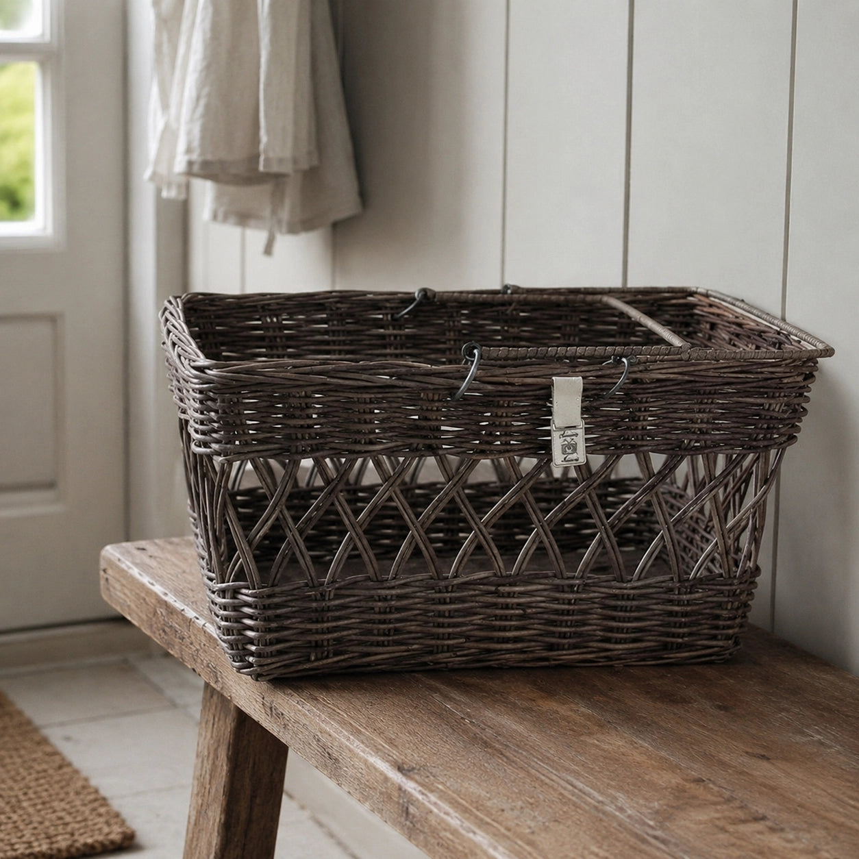Rivièra Maison Rustic Rattan Shopping Basket 69 x 46 x 68 cm - Grau