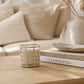 Kerze Home Society Dasha im Glas Weiß Beige im Wohnzimmer Coastal Look