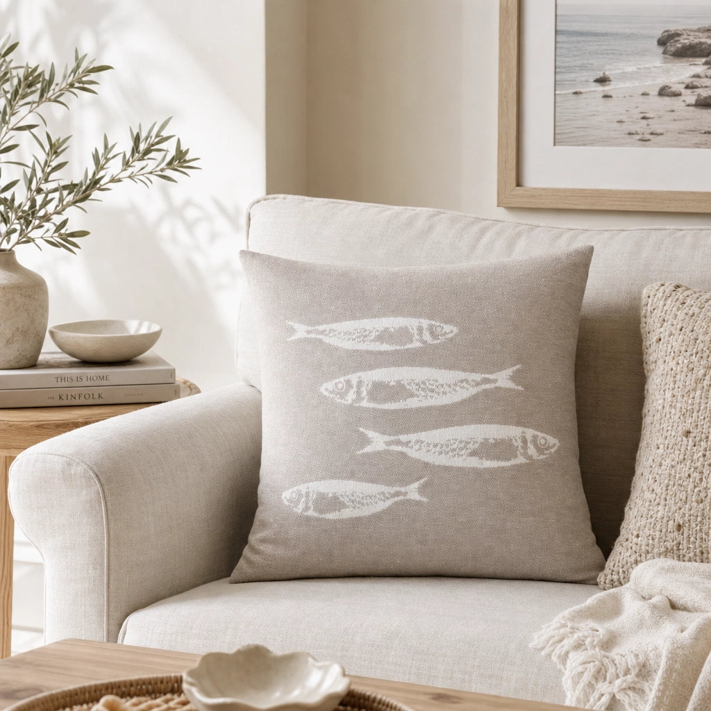 Kissenhülle Pad SARDINE Beige im Coastal Look