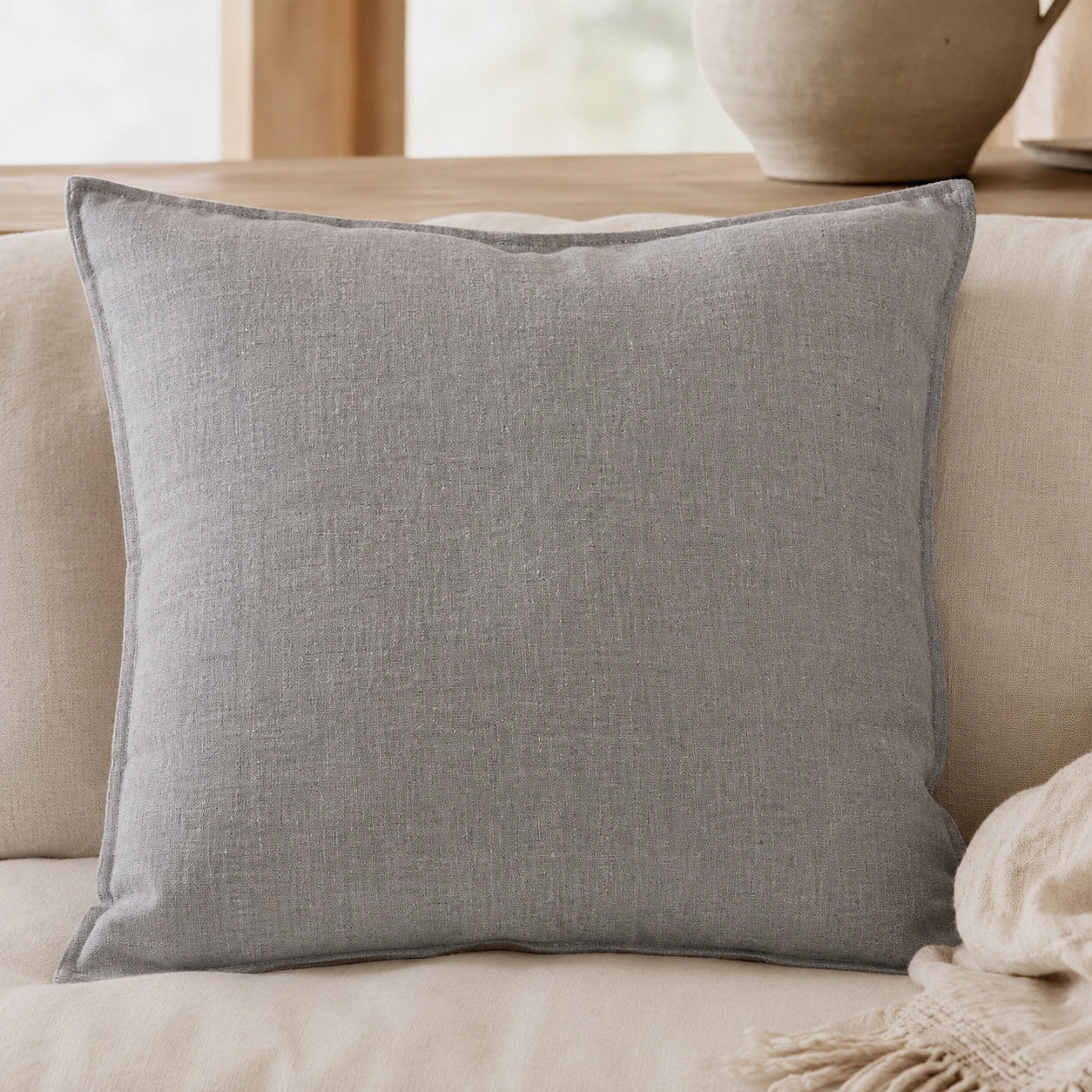 PROFLAX - Leinen Kissenhülle 50 x 50 cm – Grey