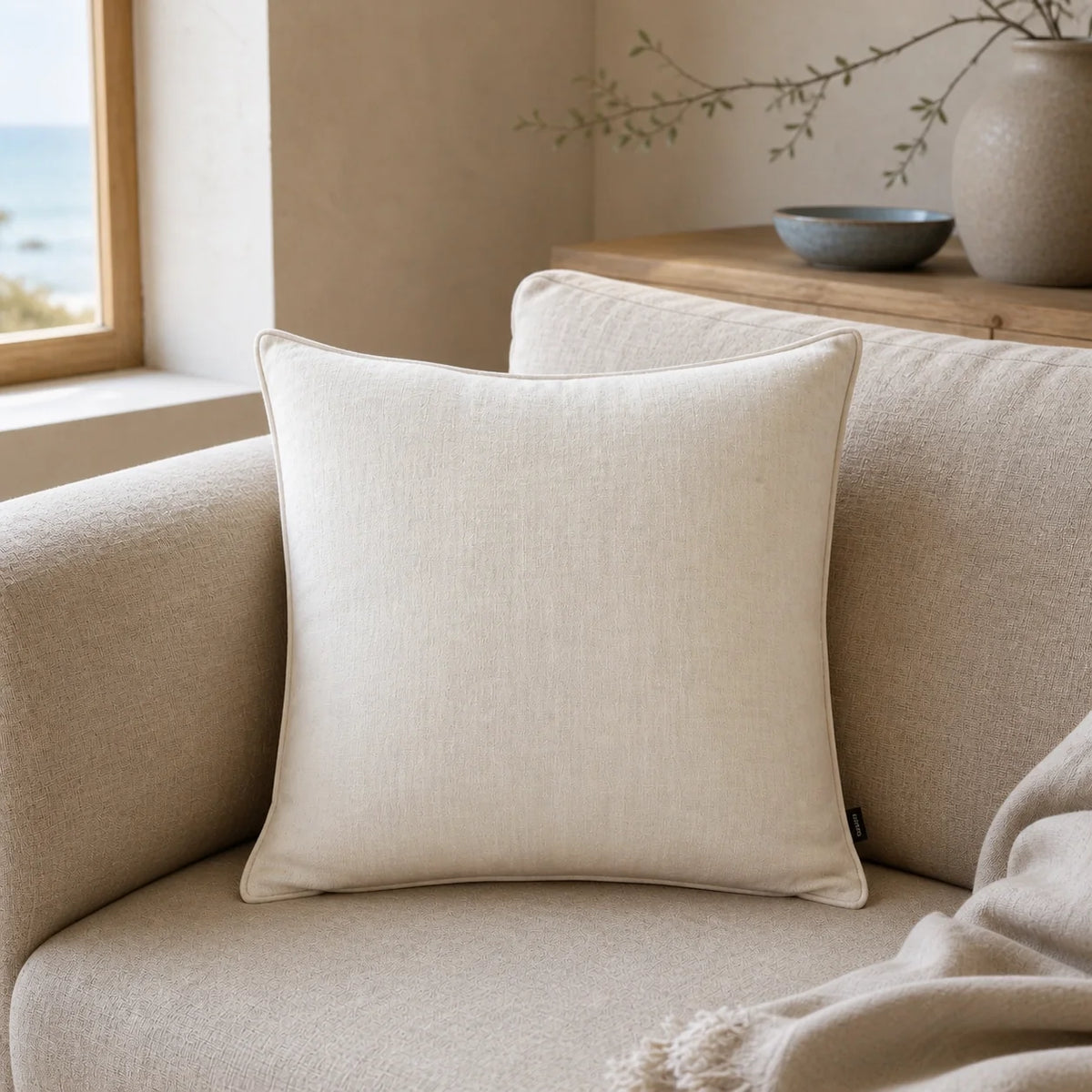 Kissenhülle PROFLAX Leinen Offwhite im Coastal Look