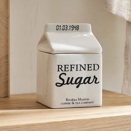 Riviera Maison - Carton Jar Sugar Zuckerdose 10 x 6 cm – Weiß