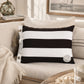 Kissenhülle Oceanhouse Classic Coastal Canvas Braun Weiß auf Sofa
