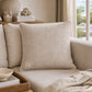 Kissen Riviera Maison Monogram Aveiro Beige auf Sofa im Coastal Look