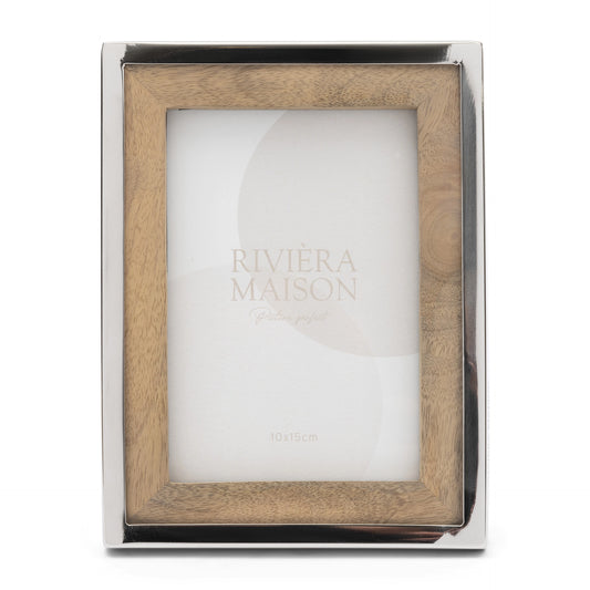 Bilderrahmen Riviera Maison Wood Structure 15x10 cm Naturholz Silber Freisteller