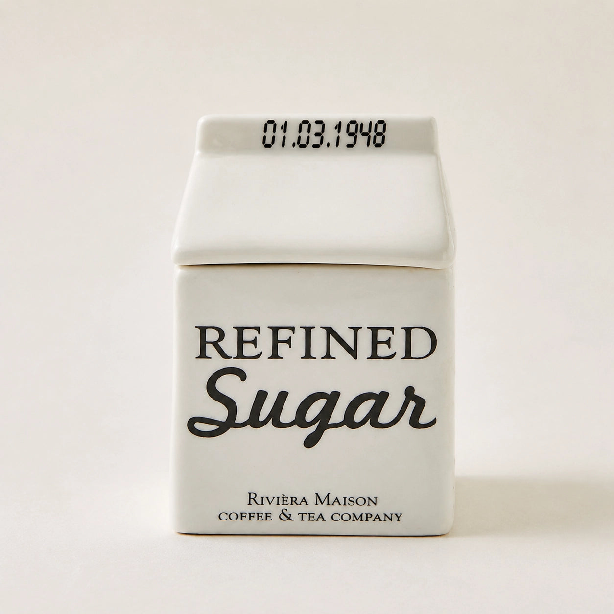 Riviera Maison - Carton Jar Sugar Zuckerdose 10 x 6 cm – Weiß