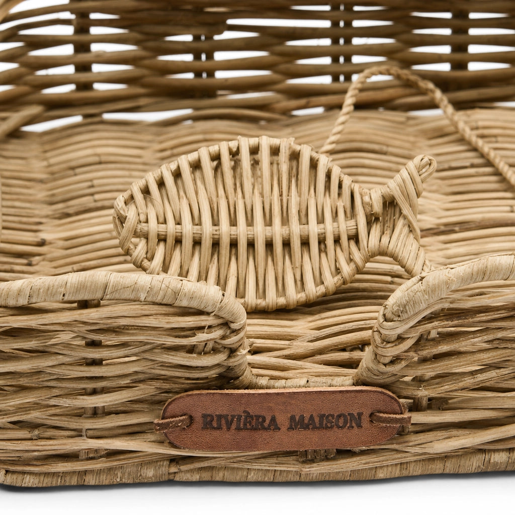 Detailaufnahme Flechtstruktur Serviettenhalter Riviera Maison Rustic Rattan Fish