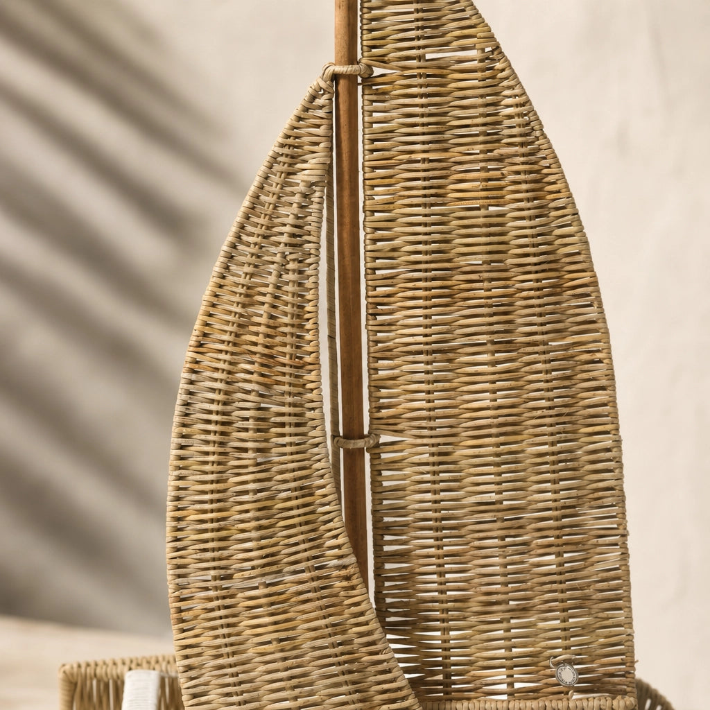 Detailaufnahme Rattan-Geflecht Dekofigur Catamaran Riviera Maison