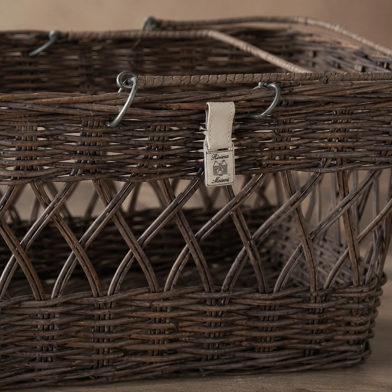 Rivièra Maison Rustic Rattan Shopping Basket 69 x 46 x 68 cm - Grau