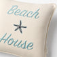 Detailaufnahme Stickerei Kissen Riviera Maison Beach House Creme Hellblau