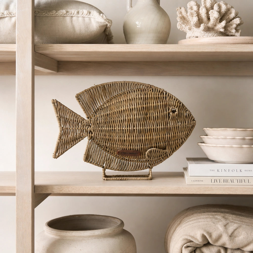 Dekofigur Riviera Maison Isola Fish Natur im Regal Coastal Look