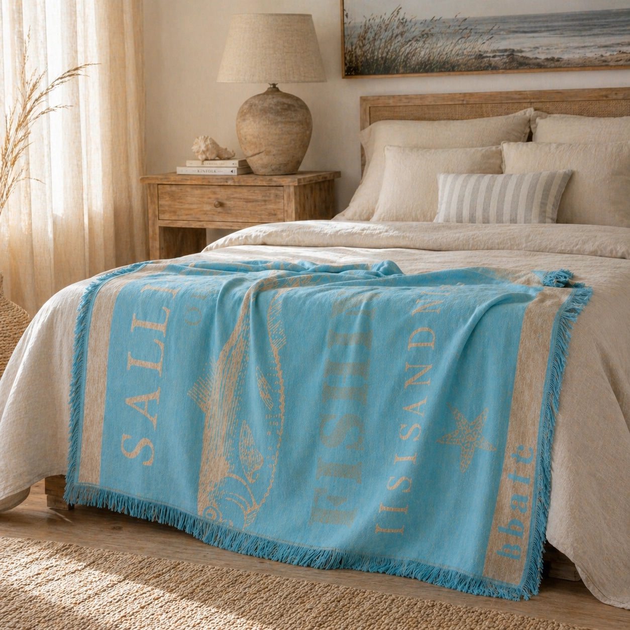 Decke Pad SEA Türkis im Schlafzimmer Coastal Look