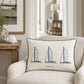 Kissen Riviera Maison Sail Point Weiß Navy auf Sessel im Coastal Look