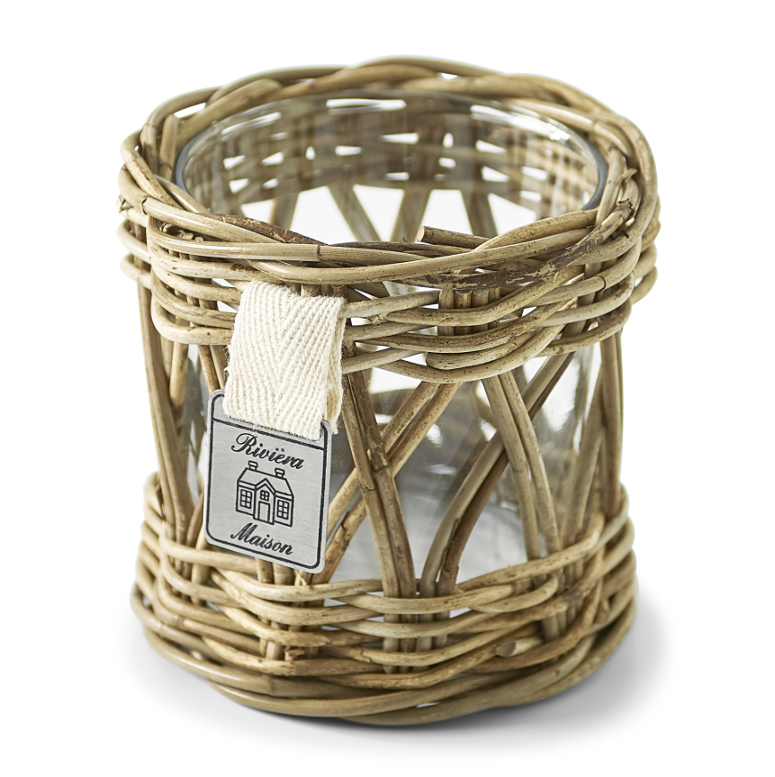 Riviera Maison - Rustic Rattan Votive Windlicht – Natur Ø 10 cm
