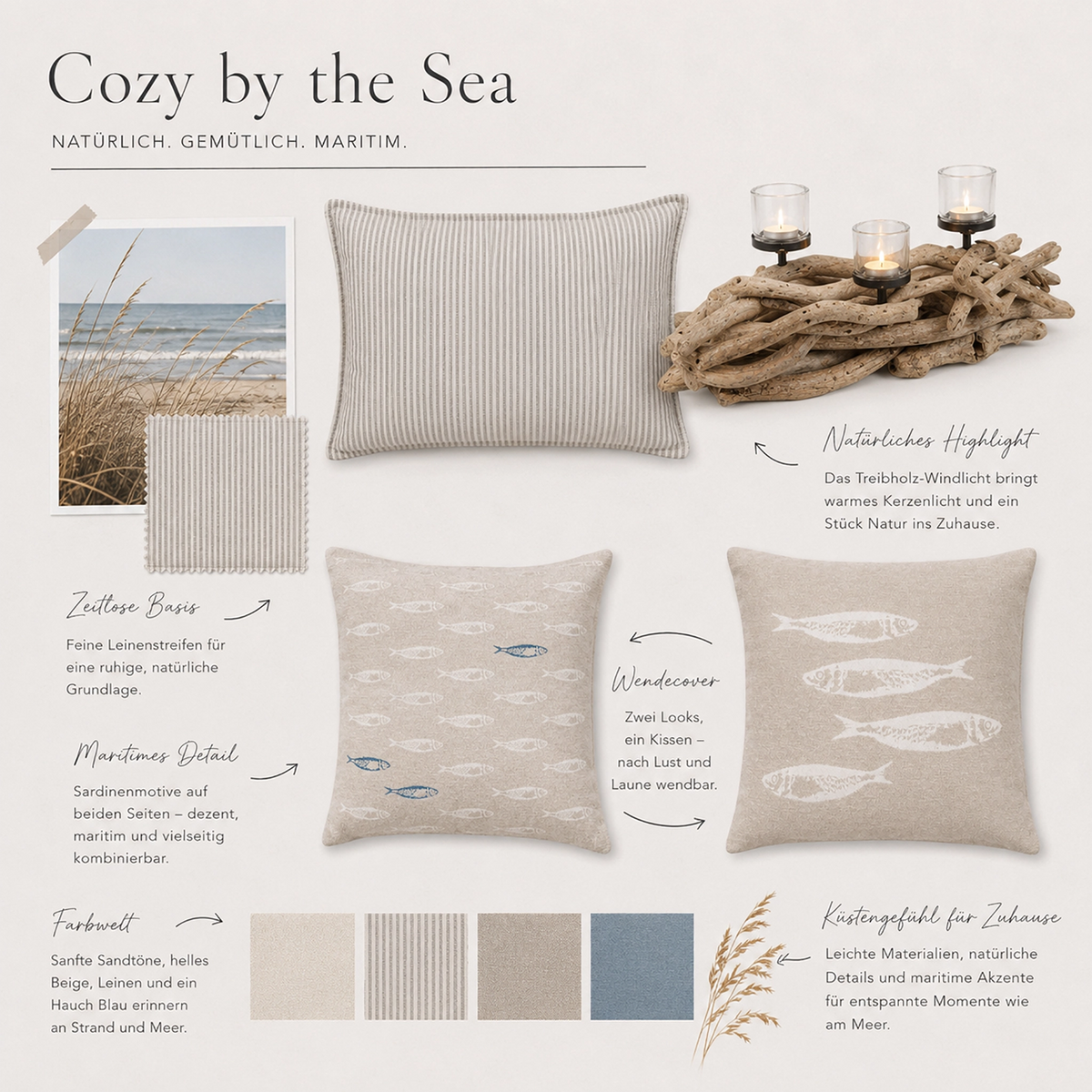 Cozy Coast Set Cozy by the Sea Moodboard Wohnzimmer