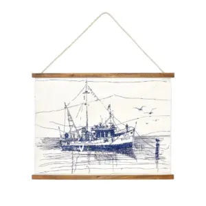batela wandbild fischerboot leinen