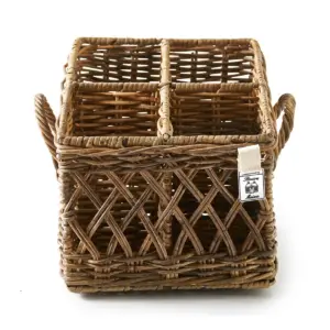 Rivièra Maison Besteckkorb quadratisch aus ungeschältem Slimit Rattan